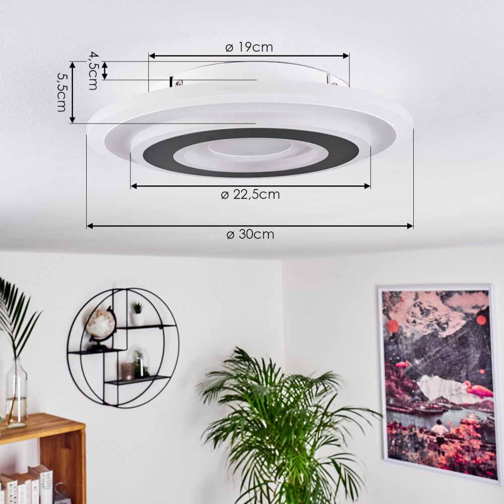Wawo Plafondpaneel LED Grijs, Wit, 1-licht, Afstandsbediening