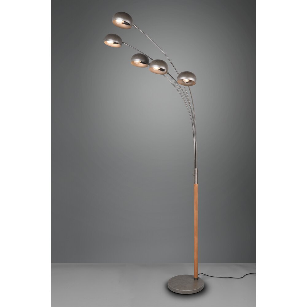Reality Dito Staande lamp Donkerbruin, Nikkel mat, 5-lichts main product photo