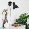 Caney Muurlamp Chroom, Zwart, 1-licht