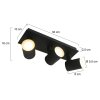 Steinhauer Points noirs Plafondlamp LED Zwart, 3-lichts