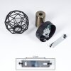 Palmira Muurlamp Messing, Zwart, 1-licht
