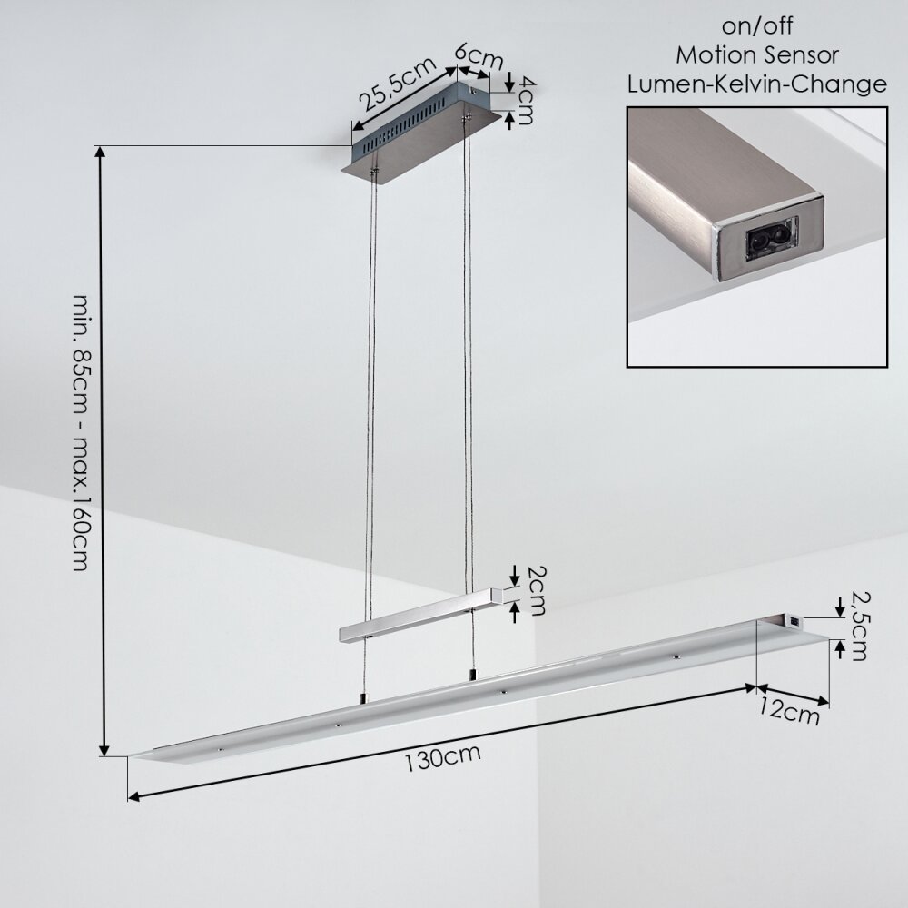 Hogana Hanglamp LED Nikkel mat, 1-licht