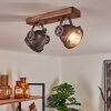 Herford Plafondlamp Bruin, Hout donker, 2-lichts