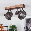 Herford Plafondlamp Bruin, Hout donker, 2-lichts