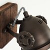 Herford Muurlamp Bruin, Hout donker, 1-licht