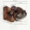 Herford Muurlamp Hout donker, Roest, 1-licht