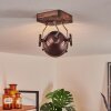 Herford Plafondlamp Hout donker, Roest, 1-licht