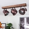 Herford Plafondlamp Hout donker, Roest, 3-lichts