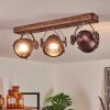 Herford Plafondlamp Hout donker, Roest, 3-lichts