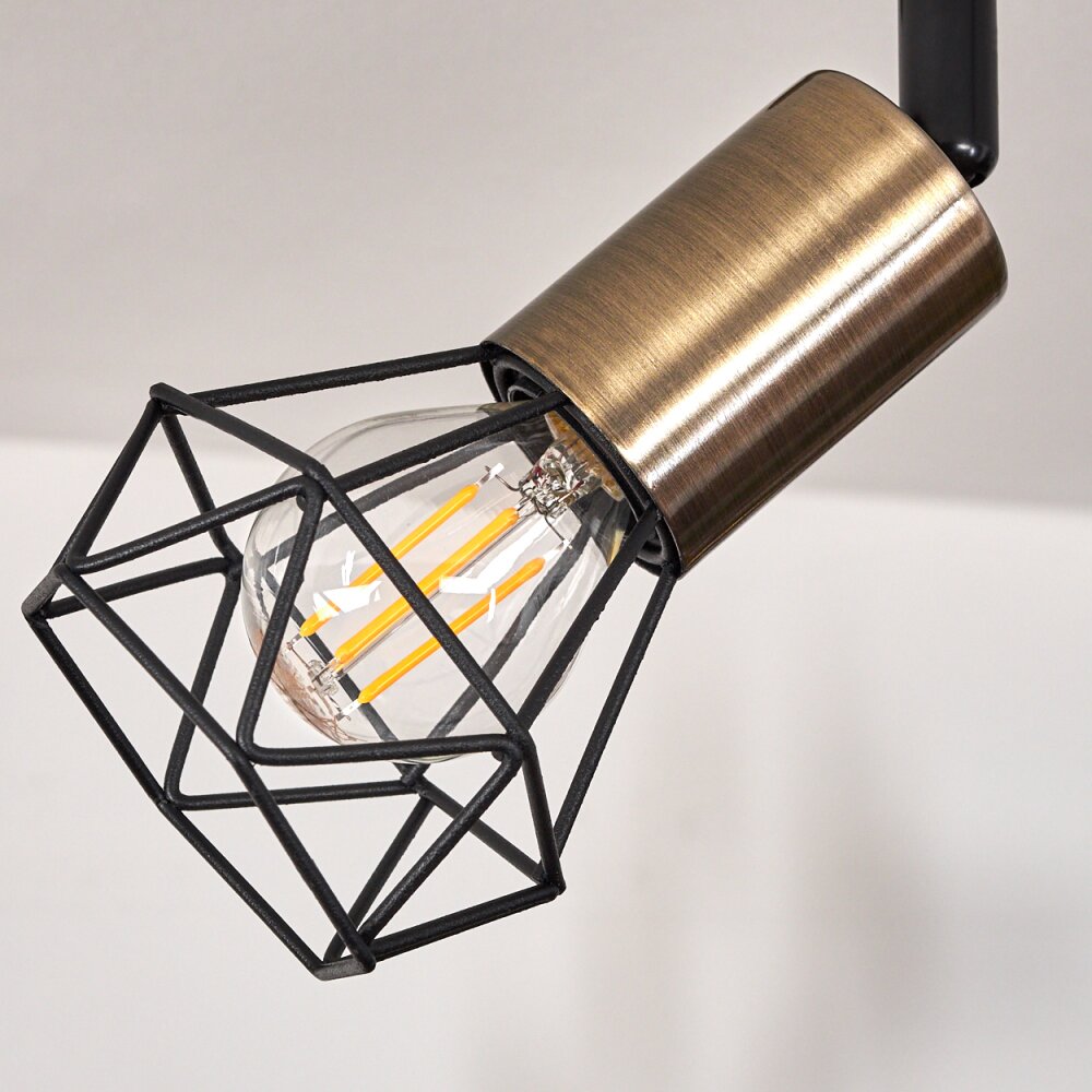 Baripada Plafondlamp Messing, Zwart, 2-lichts