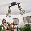 Baripada Plafondlamp Messing, Zwart, 2-lichts