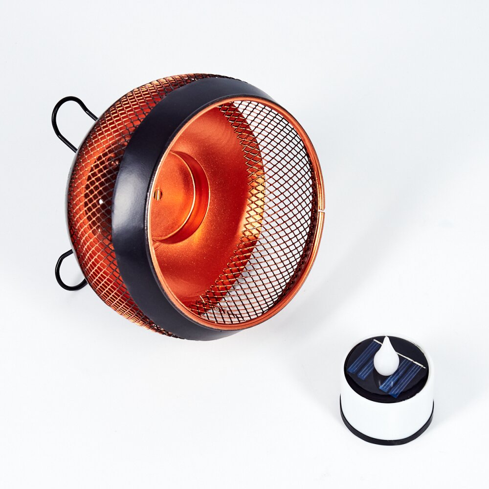 Harimal Solarlamp LED Koperkleurig, Zwart, 1-licht