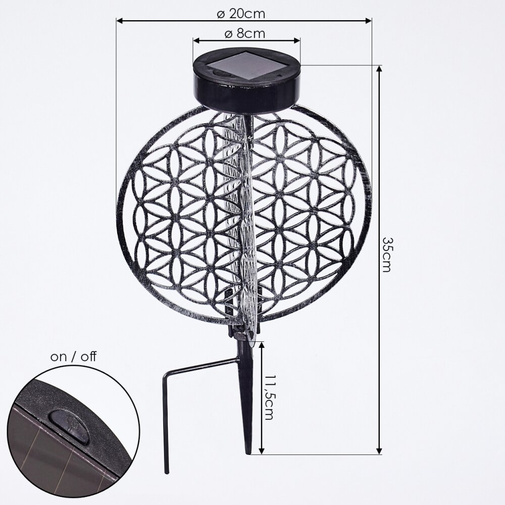 Mésan Solarlamp LED Zwart, Zilver, 1-licht