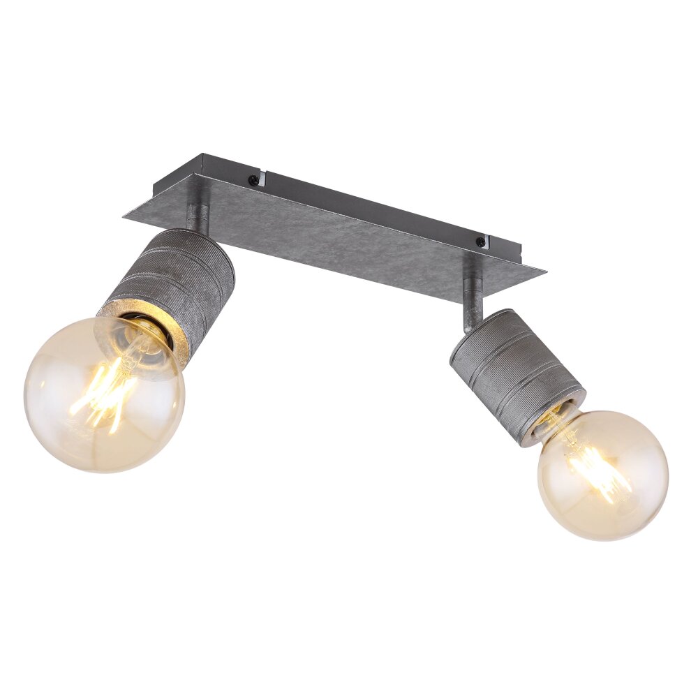 Globo FREDDY Plafondlamp Oud zilver, 2-lichts main product photo