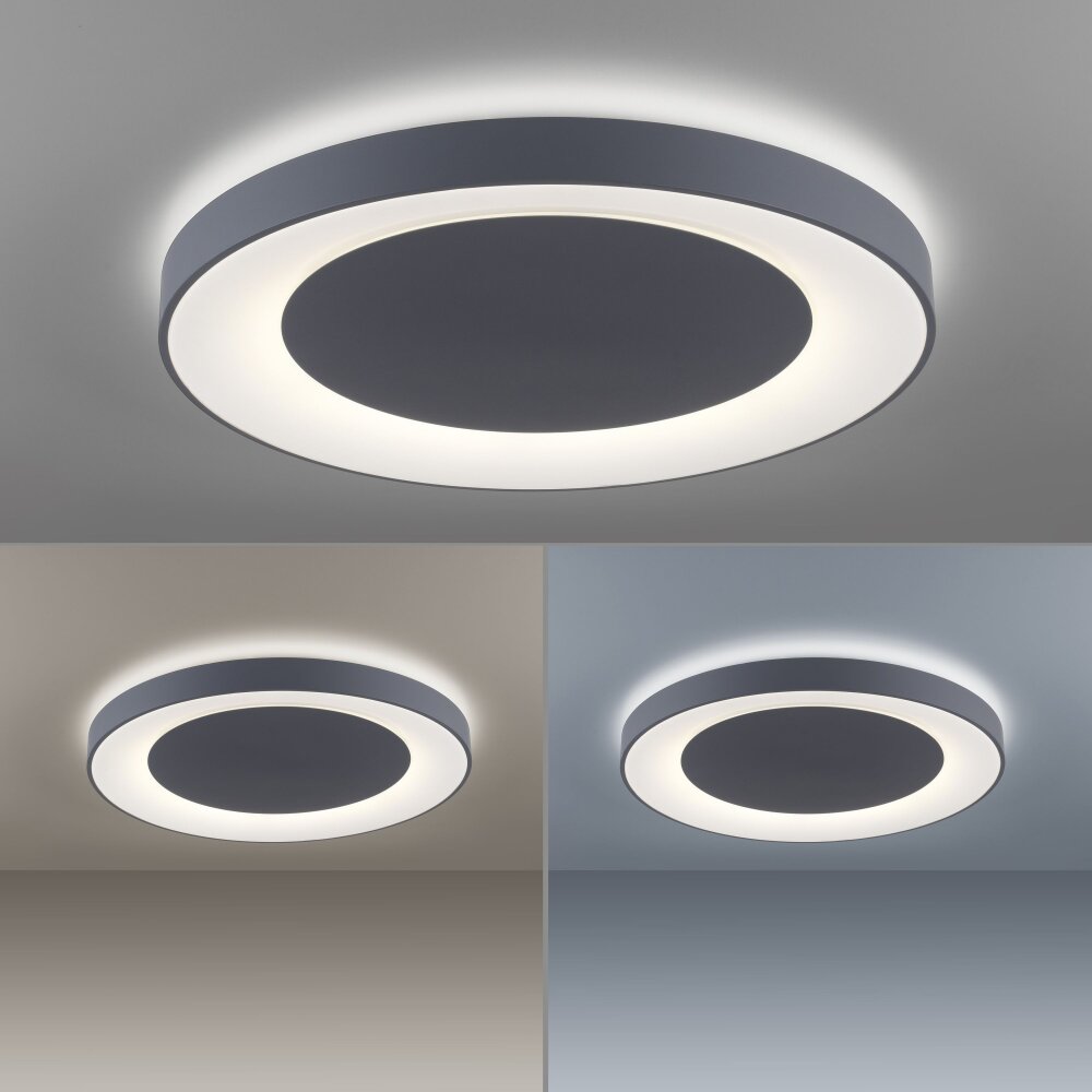 Leuchten Direkt ANIKA Plafondlamp LED Antraciet, 1-licht, Afstandsbediening