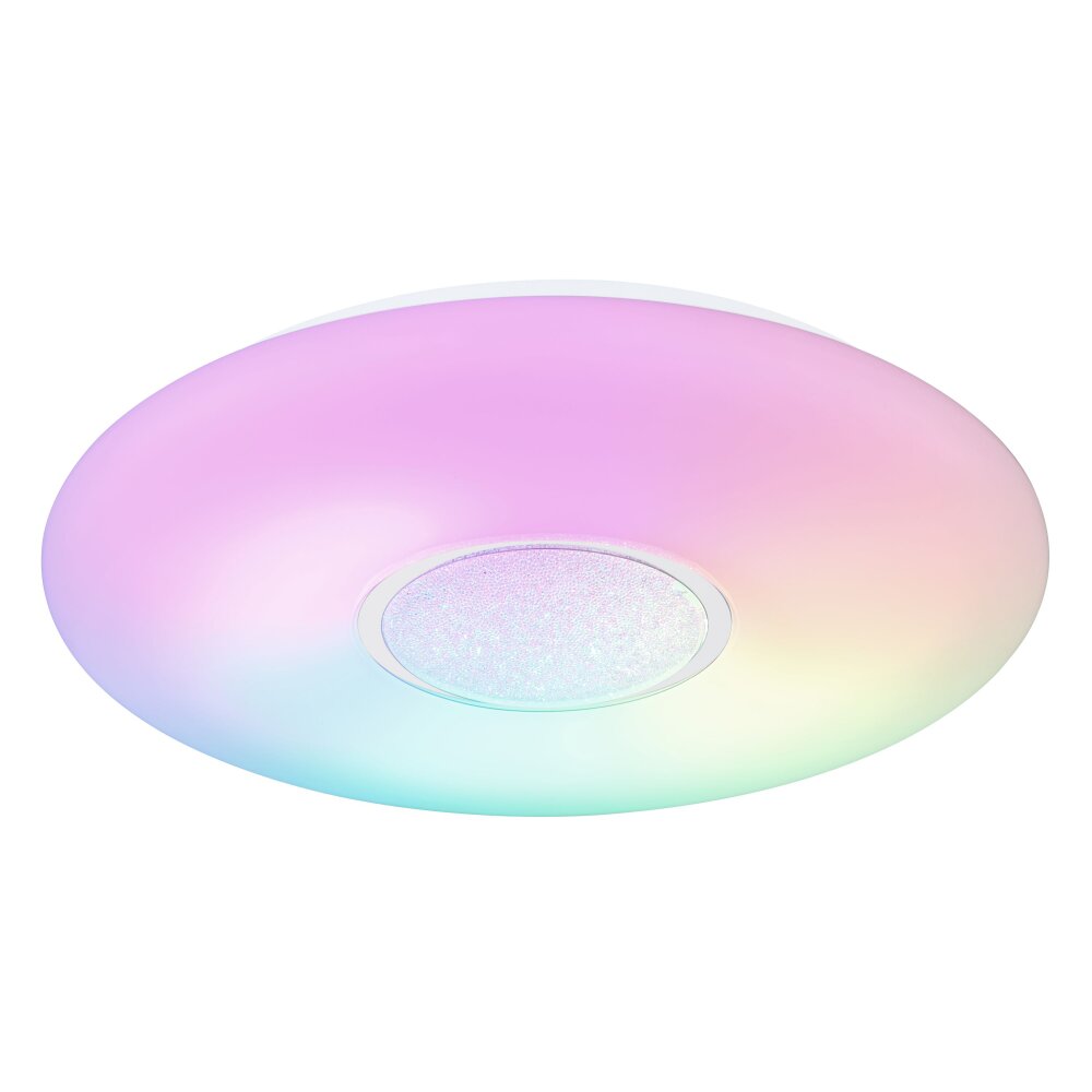Globo SULLY Plafondlamp LED Wit, 1-licht, Afstandsbediening, Kleurwisselaar