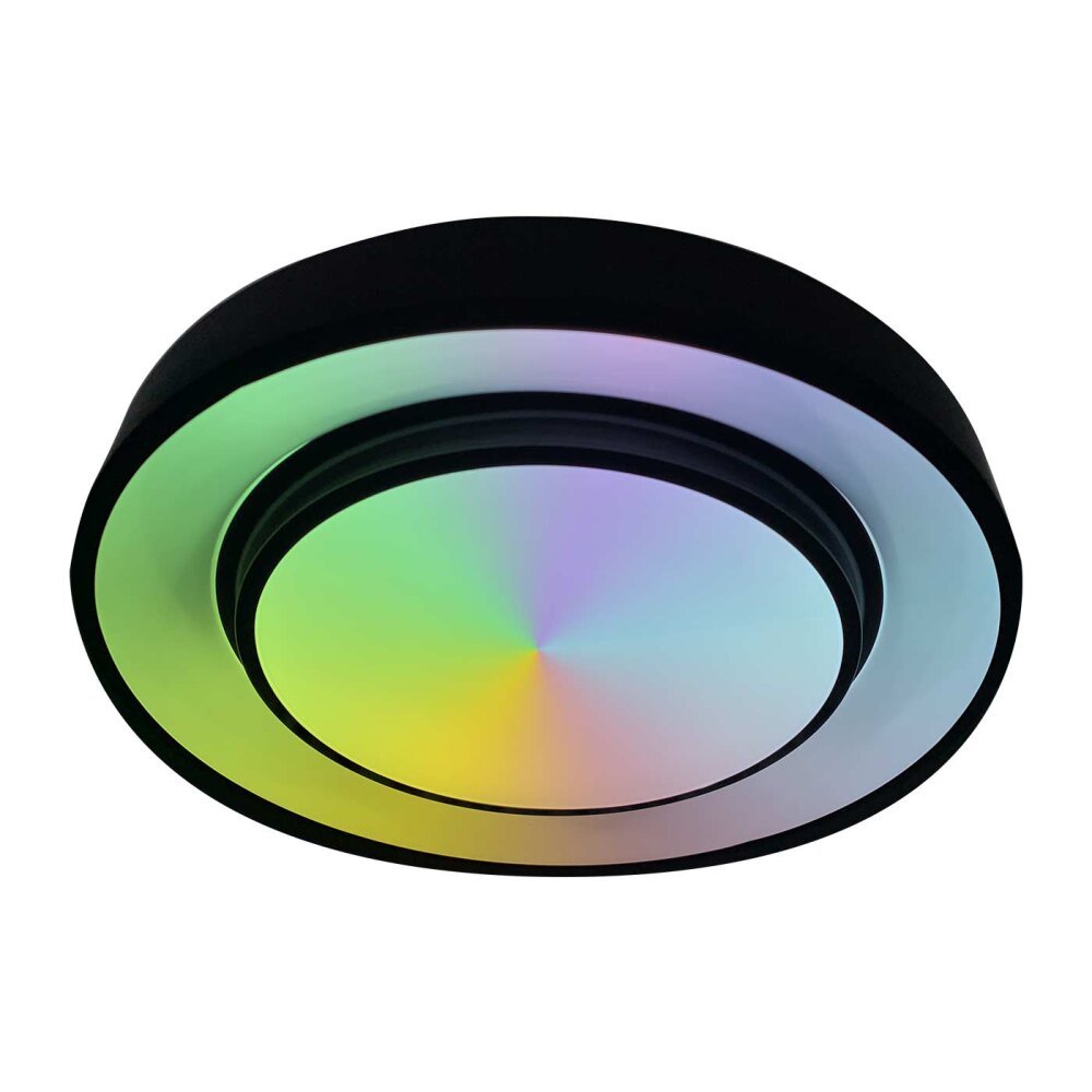 Globo SULLY Plafondlamp LED Zwart, 1-licht, Afstandsbediening, Kleurwisselaar