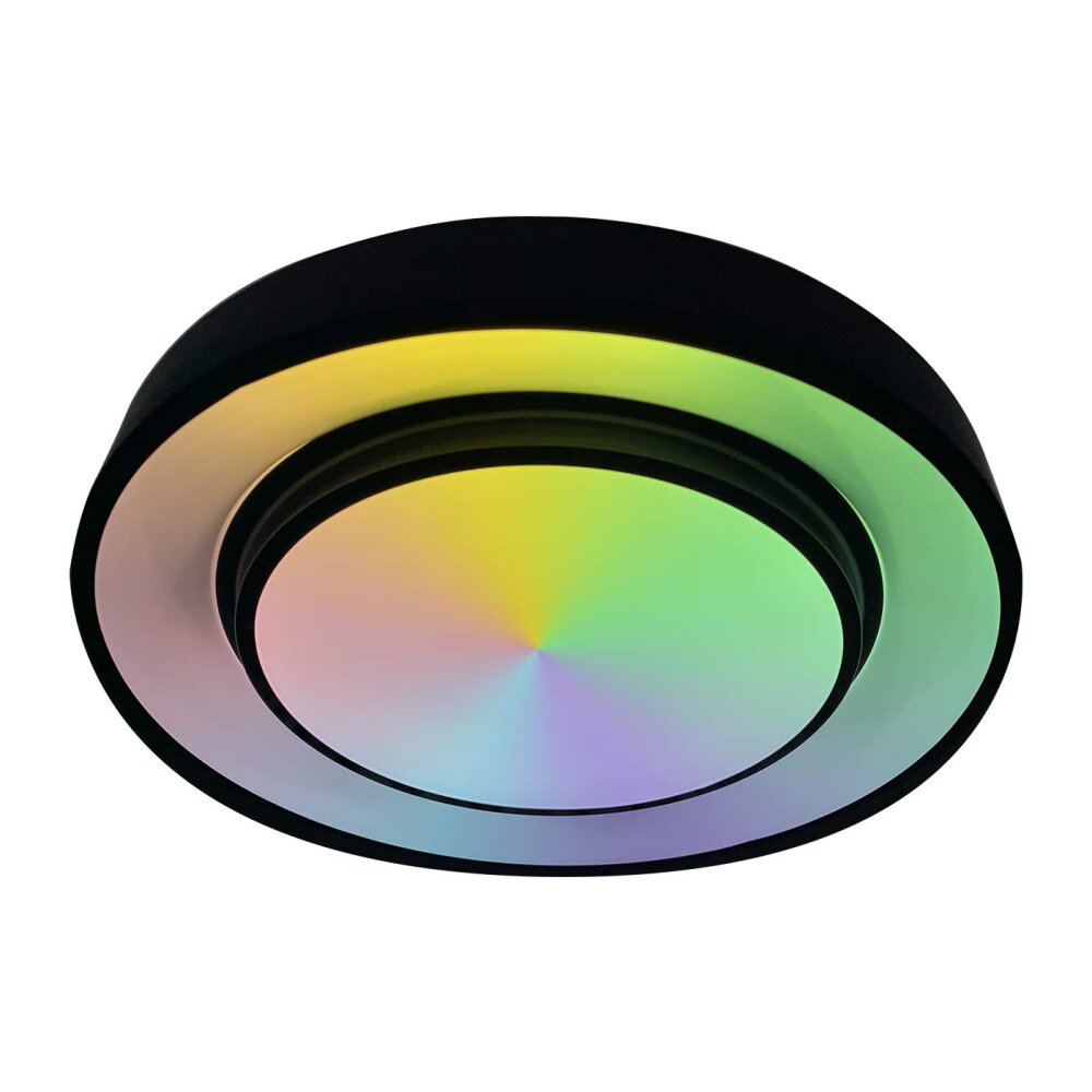 Globo SULLY Plafondlamp LED Zwart, 1-licht, Afstandsbediening, Kleurwisselaar