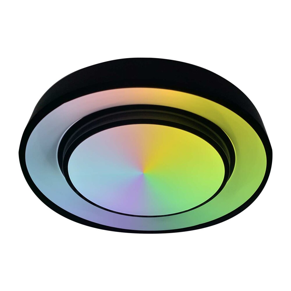 Globo SULLY Plafondlamp LED Zwart, 1-licht, Afstandsbediening, Kleurwisselaar