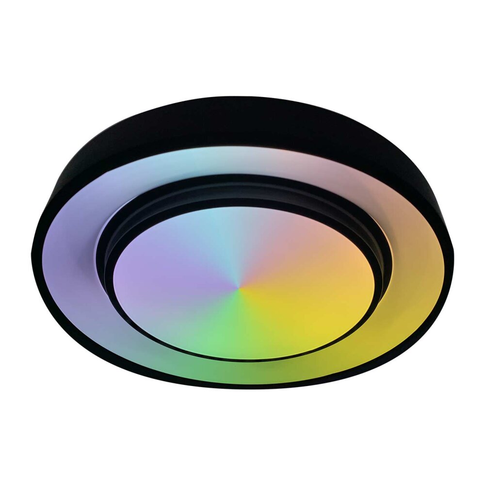 Globo SULLY Plafondlamp LED Zwart, 1-licht, Afstandsbediening, Kleurwisselaar