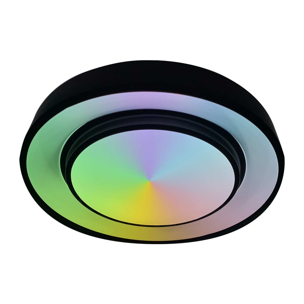 Globo SULLY Plafondlamp LED Zwart, 1-licht, Afstandsbediening, Kleurwisselaar