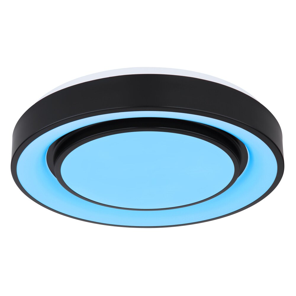 Globo SULLY Plafondlamp LED Zwart, 1-licht, Afstandsbediening, Kleurwisselaar