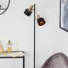 Pretoria Staande lamp Oud messing, Zwart, 2-lichts
