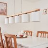 Saltaire Hanglamp Hout licht, Zilver, 5-lichts