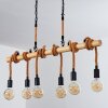 Vitlanda Hanglamp Bruin, Hout licht, Zwart, 6-lichts