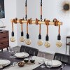 Vitlanda Hanglamp Bruin, Hout licht, Zwart, 6-lichts