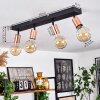 Tulla Plafondlamp Koperkleurig, Zwart, 4-lichts