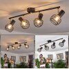 Palmira Plafondlamp Goud, Zwart, 4-lichts