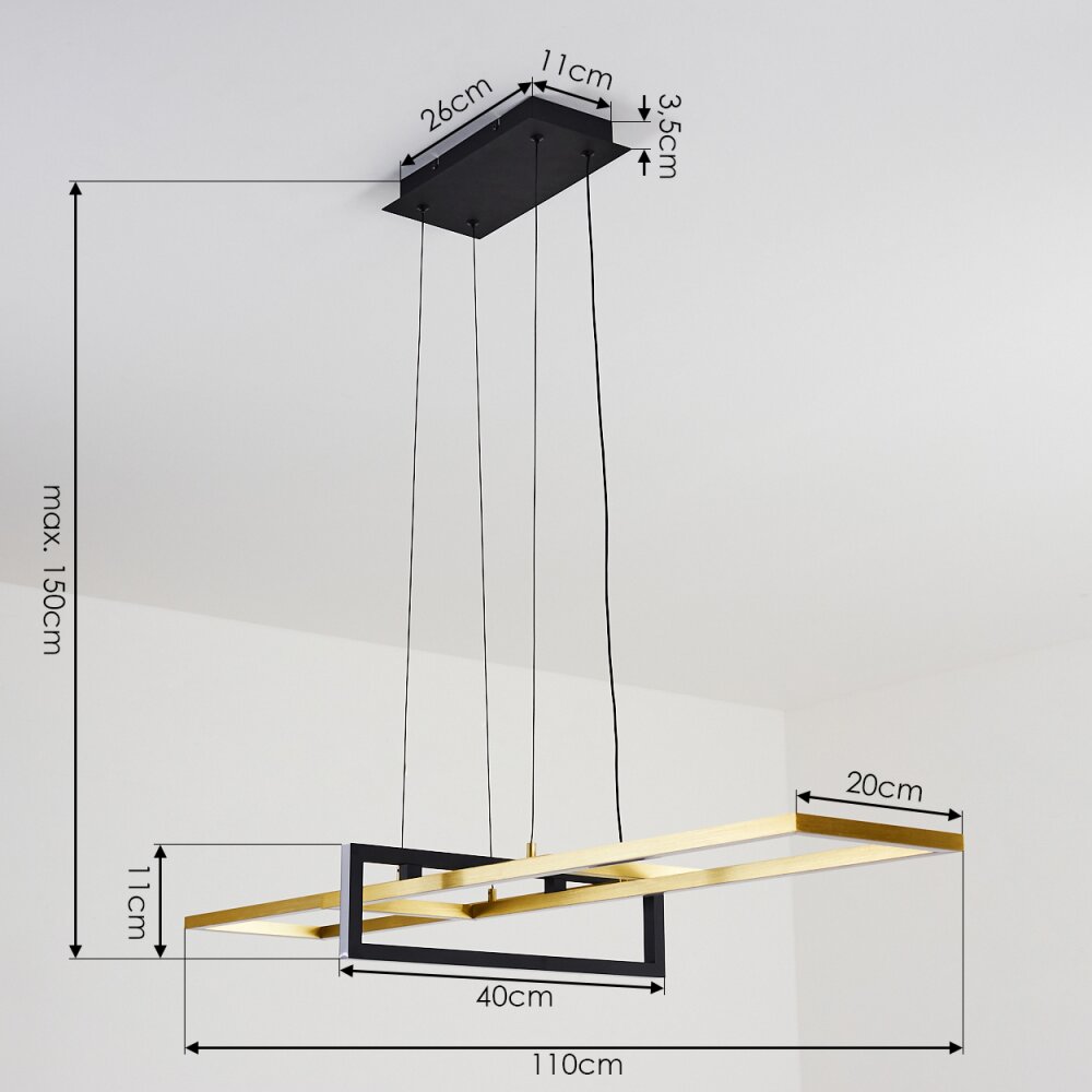 Omega Hanglamp LED Zwart, 1-licht