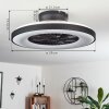 Qualiano plafondventilator LED Zwart, Wit, 1-licht, Afstandsbediening