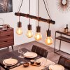 Ajaccio Hanglamp Hout donker, Zwart, 4-lichts