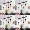 Ajaccio Hanglamp Hout donker, Zwart, 4-lichts
