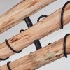Ajaccio Plafondlamp Hout licht, Zwart, 6-lichts