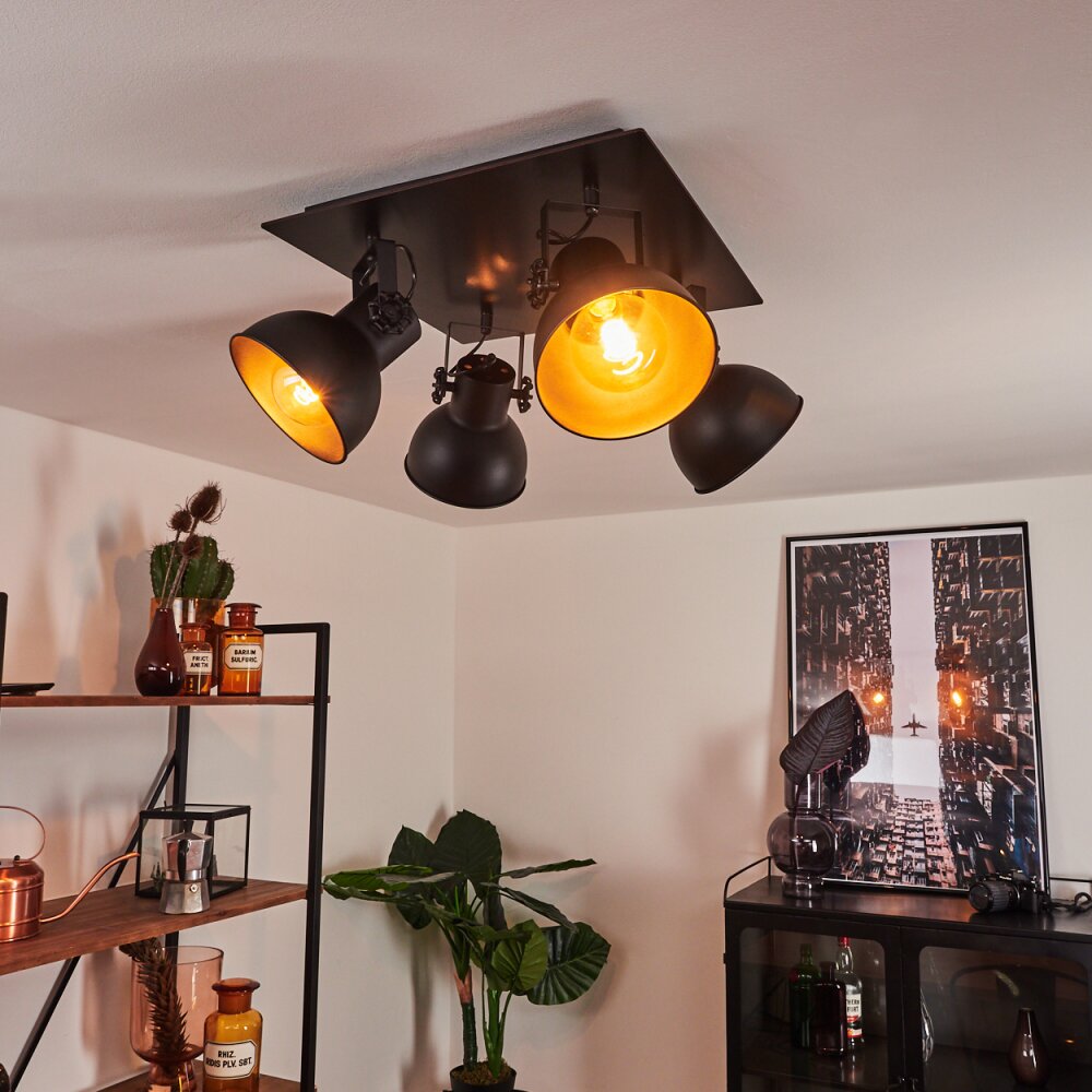 Hora Plafondlamp Zwart, 4-lichts main product photo