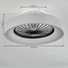 Moli plafondventilator LED Grijs, Wit, 1-licht, Afstandsbediening