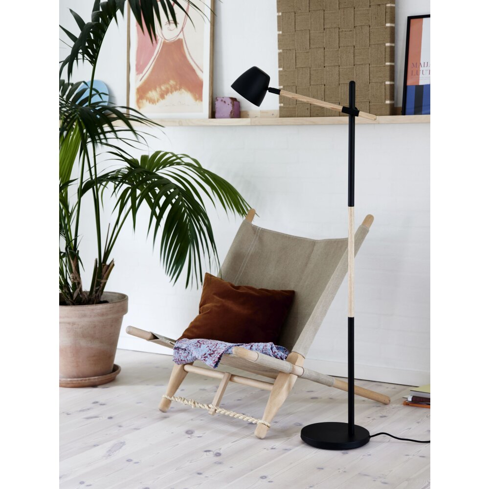 Nordlux THEO Staande lamp Hout licht, Zwart, 1-licht main product photo