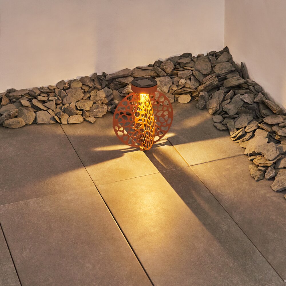 Mesan Solarlamp LED Oranje, Roest, Zwart, 1-licht