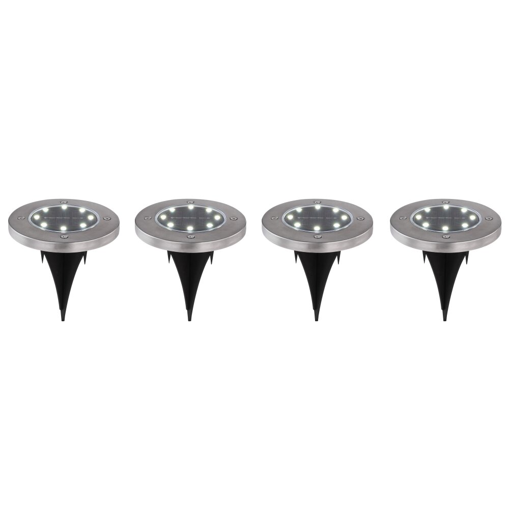 Globo Solarlamp LED roestvrij staal, 8-lichts
