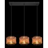 Globo GINA Hanger Hout donker, Zwart, 3-lichts