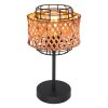 Globo GINA Tafellamp Hout donker, Zwart, 1-licht