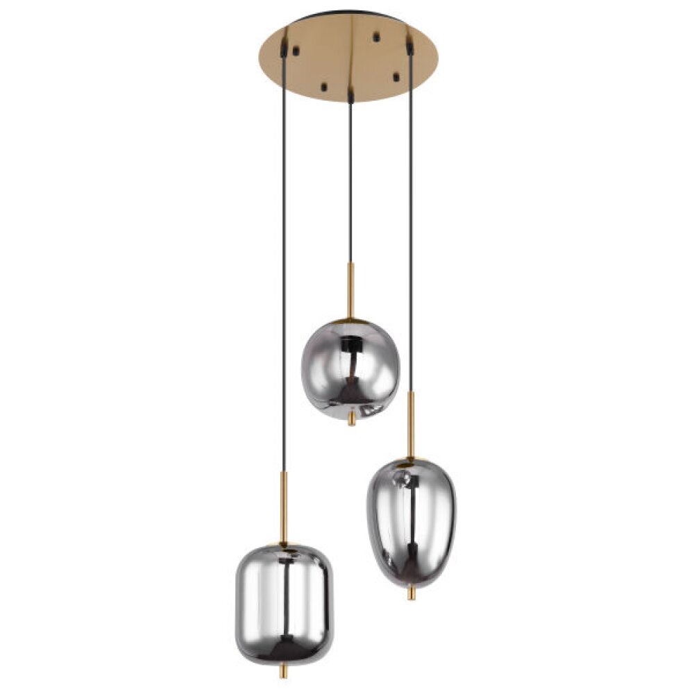Globo BLACKY I Hanglamp Messing, 3-lichts main product photo
