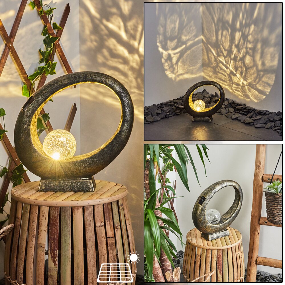Benevento Solarlamp LED Goud, Zwart, 1-licht main product photo