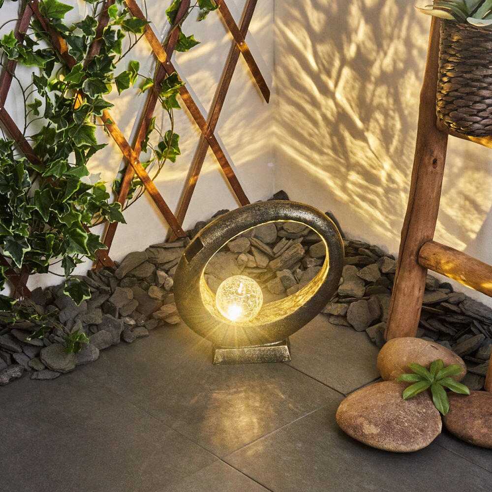 Benevento Solarlamp LED Goud, Zwart, 1-licht