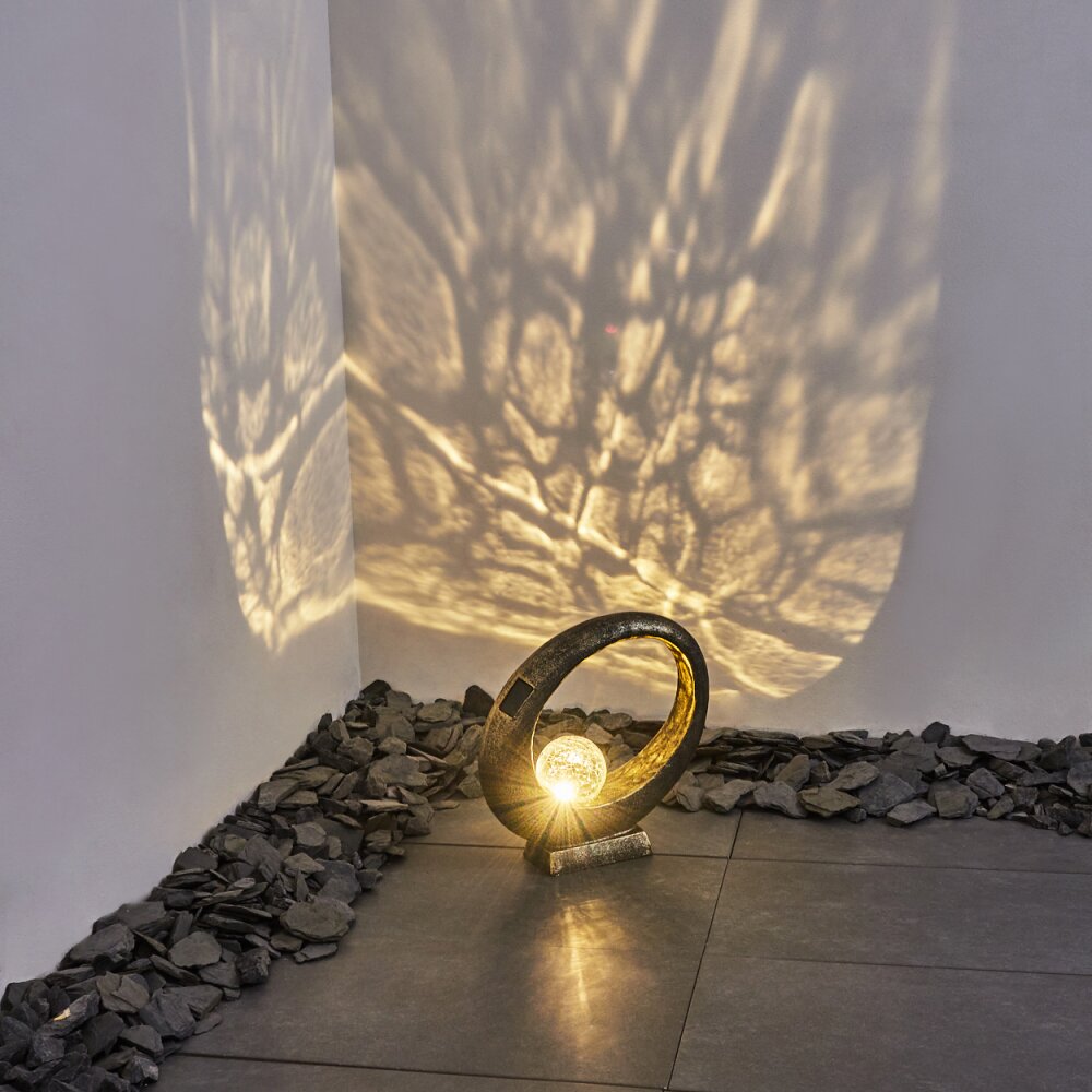 Benevento Solarlamp LED Goud, Zwart, 1-licht