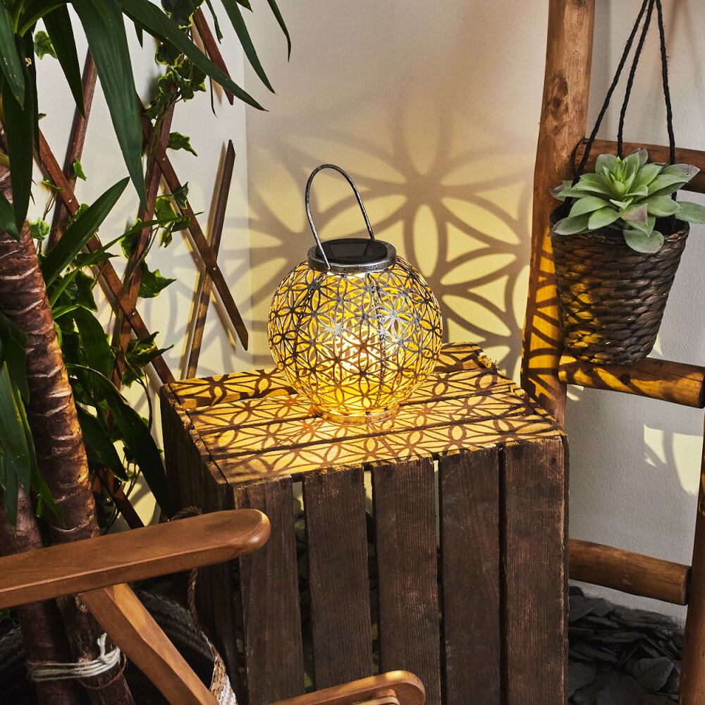 Moreland Solarlamp LED Koperkleurig, Zwart, Zilver, 1-licht