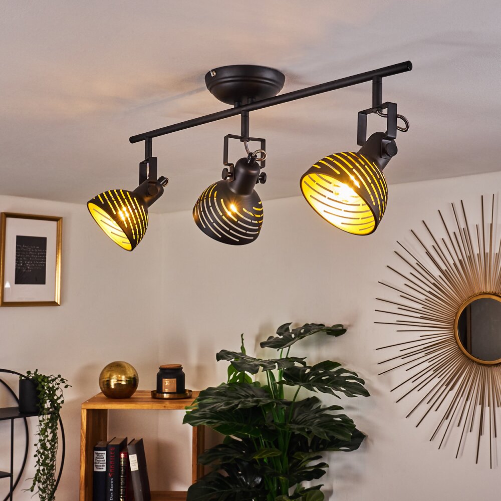 Osina Plafondlamp Zwart, 3-lichts